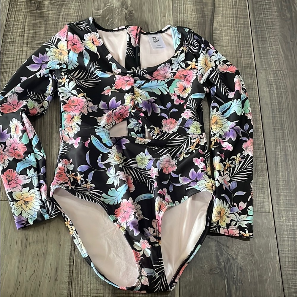 Floral Long Sleeve Swimsuit